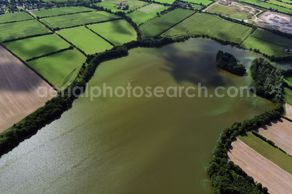 Sankelmark from above - Riparian areas on the lake area of Sankelmarker See in Sankelmark in the state Schleswig-Holstein