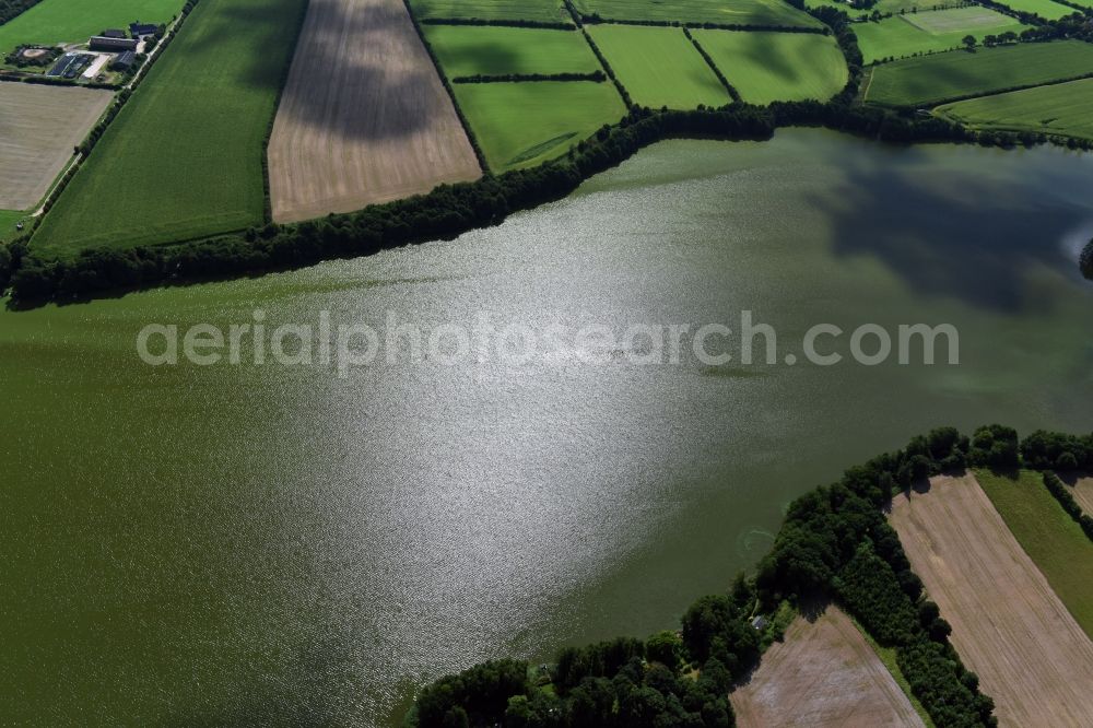 Sankelmark from the bird's eye view: Riparian areas on the lake area of Sankelmarker See in Sankelmark in the state Schleswig-Holstein