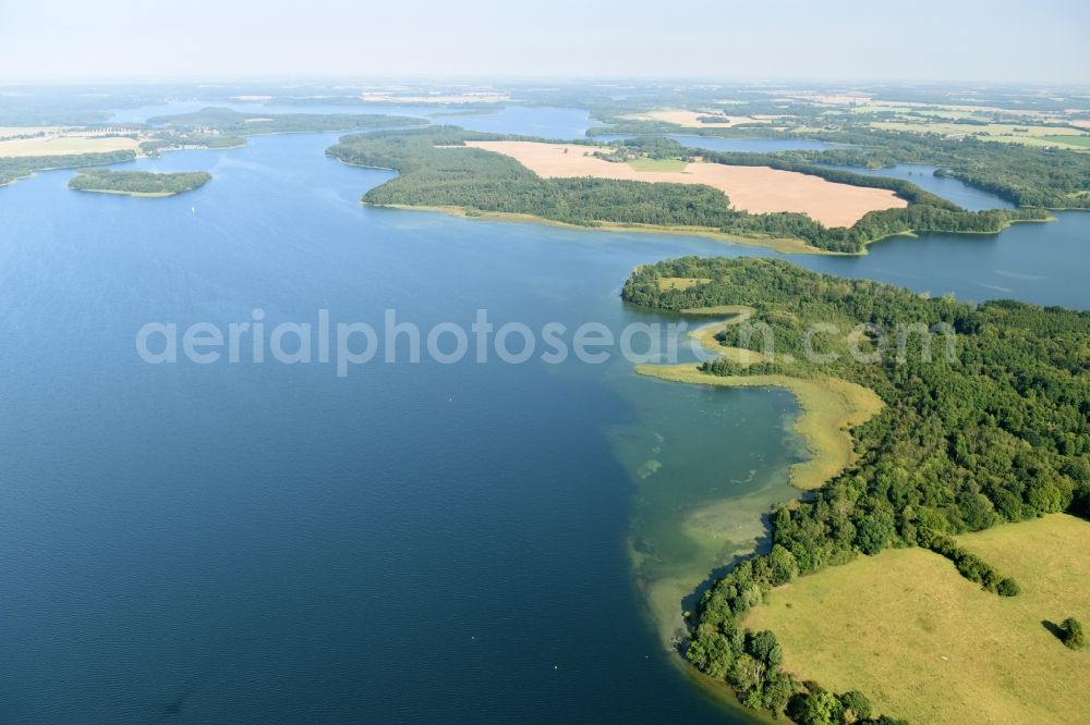 Boissower from above - Riparian areas on the lake area of Schaalsee in Boissower in the state Mecklenburg - Western Pomerania