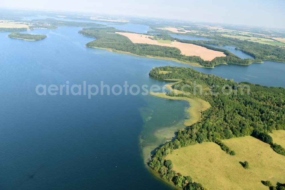 Boissower from the bird's eye view: Riparian areas on the lake area of Schaalsee in Boissower in the state Mecklenburg - Western Pomerania