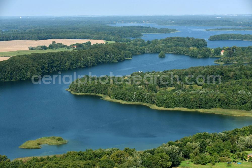 Boissower from above - Riparian areas on the lake area of Schaalsee in Boissower in the state Mecklenburg - Western Pomerania