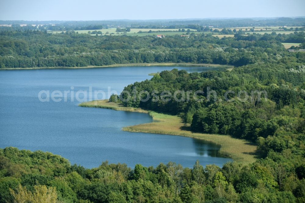 Boissower from the bird's eye view: Riparian areas on the lake area of Schaalsee in Boissower in the state Mecklenburg - Western Pomerania