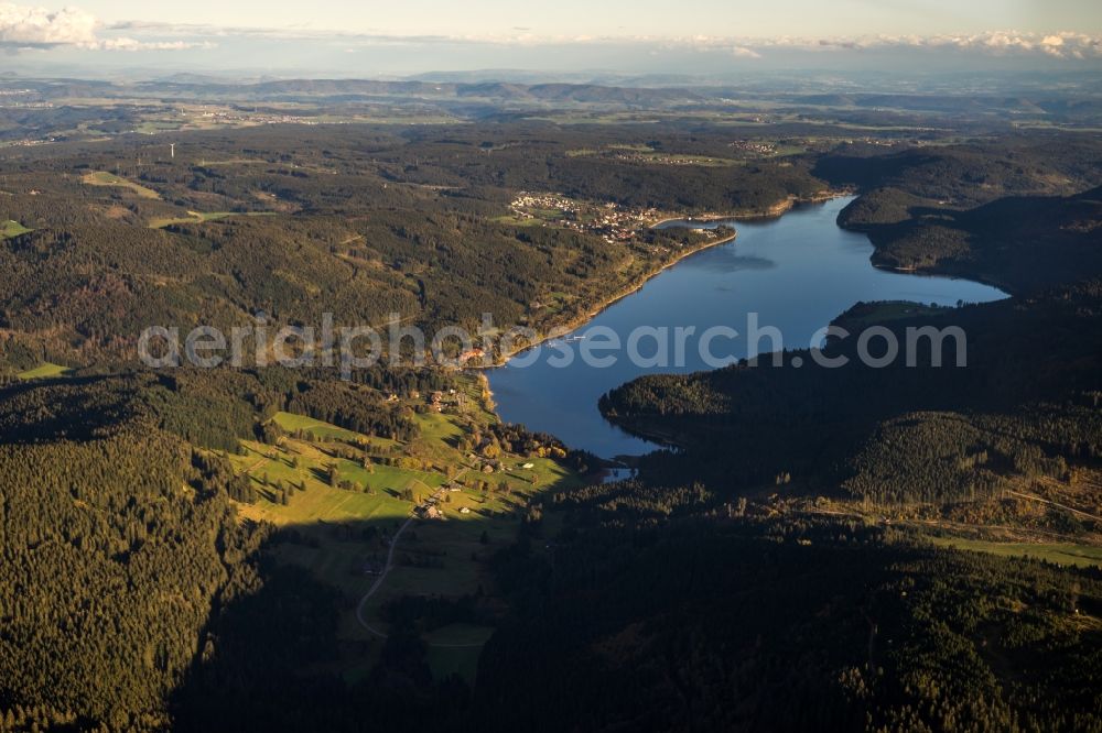 Aerial image Schluchsee - Riparian areas on the lake area of Schluchsee in Schluchsee in the state Baden-Wuerttemberg