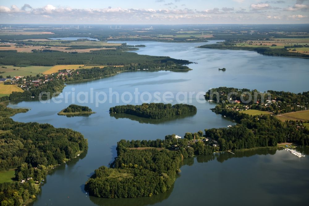 Aerial photograph Schwielochsee - Riparian areas on the lake area of Schwielochsee in Schwielochsee in the state Brandenburg