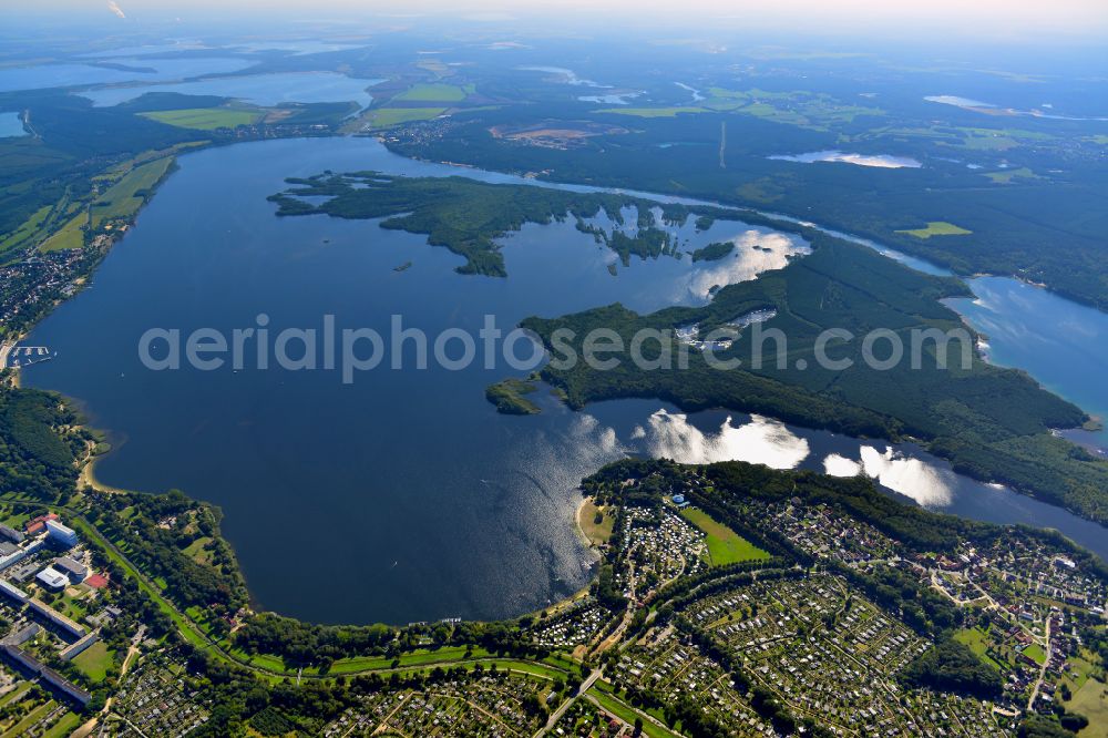 Senftenberg from the bird's eye view: Riparian areas of the city Senftenberg at the lake area of Senftenberger See in the state Brandenburg, Germany