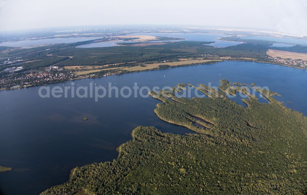 Aerial image Senftenberg - Riparian areas on the lake area of Senftenberger See in Senftenberg in the state Brandenburg, Germany