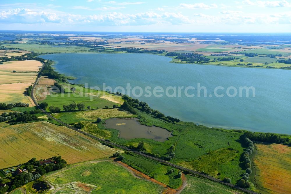 Aerial photograph Prenzlau - Riparian areas on the lake area of Unteruckersee in Prenzlau in the state Brandenburg, Germany