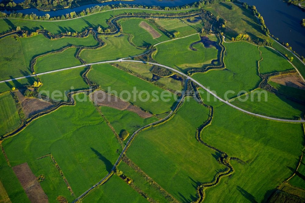 Aerial photograph Ornbau - Curved loop of the riparian zones on the course of the river Zegelgraben in Arberg in the state Bavaria, Germany