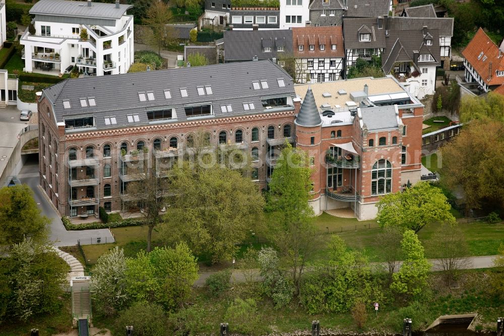 Essen from the bird's eye view: View of the Uferpalais in Essen in the state North Rhine-Westphalia