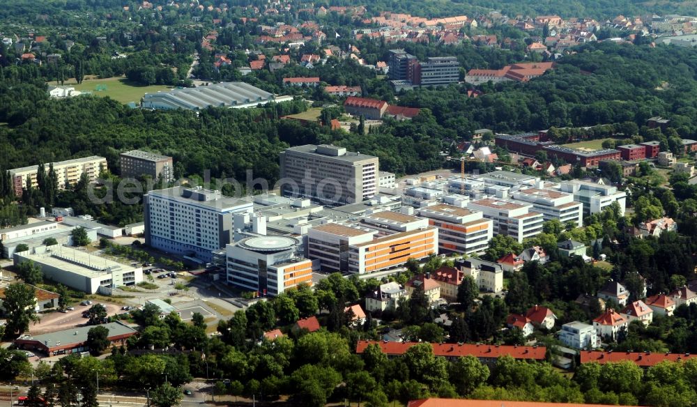 Aerial image Halle / Saale - University Hospital Kröllwitz at the Ernst-Grube-Straße in Halle in Saxony-Anhalt