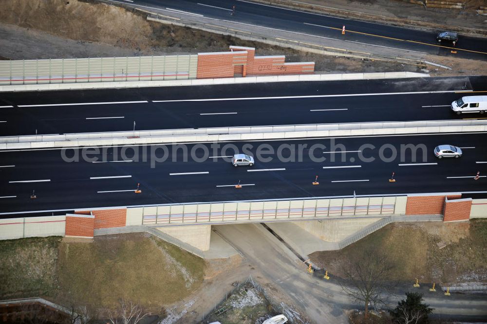 Braunschweig from above - Blick auf den Um- und Ausbau des Autobahndreiecks Braunschweig-Südwest an der Autobahn A29 / A 391. Der EUROVIA Baukonzern errichtet hier einige Brückenneubauten. Bauherr ist die Niedersächsische Landesbehörde für Straßenbau und Verkehr. View of the implementation and expansion of the motorway junction Braunschweig-southwest along the highway A29 / A 395th The construction company built EUROVIA here are some new bridges. Owner is the Lower Saxony state authorities for road construction and transport.