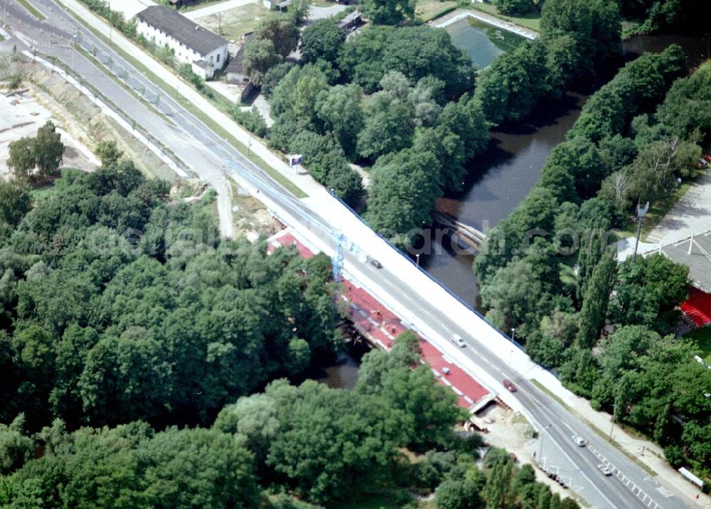 Cottbus / Brandenburg from the bird's eye view: Um- und Ausbau des Cottbusser Stadtringes durch die Firma SCHÄLERBAU GmbH.