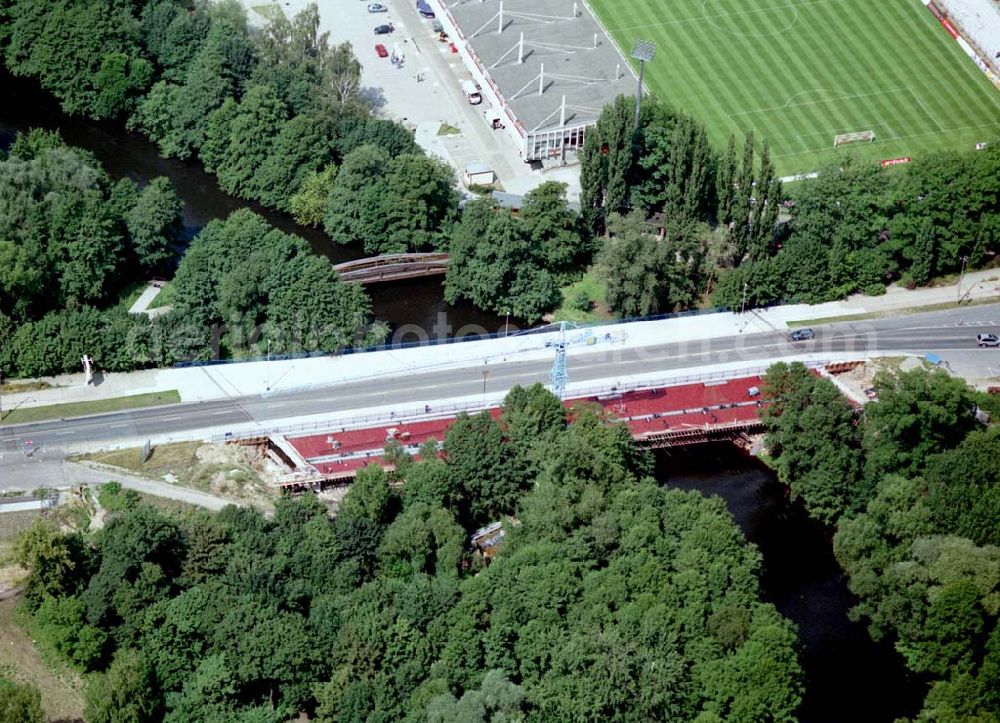 Aerial photograph Cottbus / Brandenburg - Um- und Ausbau des Cottbusser Stadtringes durch die Firma SCHÄLERBAU GmbH.