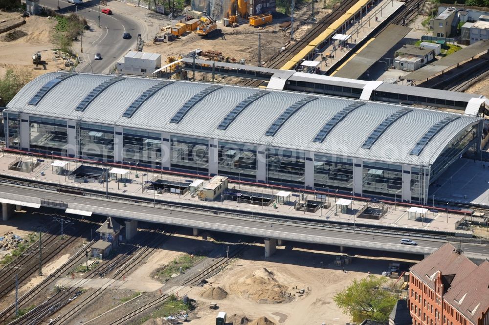 Aerial image Berlin - Construction site of the alteration and new build Berlin S-Bahn station Ostkreuz