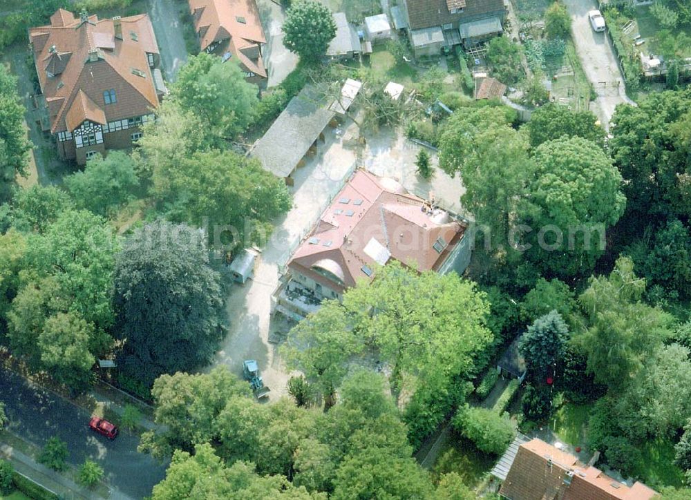 Aerial image Potsdam - Babelsberg - Umbau einer alten Stadtvilla in der Karl-Marx-Straße 62 durch die SMN Continental Plan & Bau GmbH in Potsdam-Babelsberg.