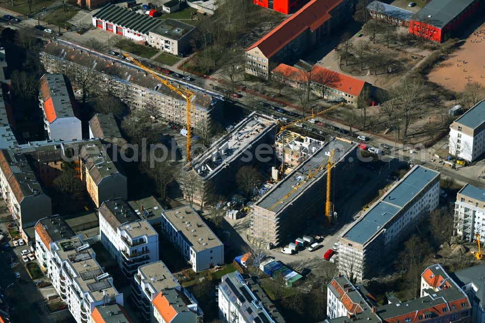 Aerial photograph Berlin - Construction for the reconstruction and expansion of the old buildings on Stiftsweg in the district Pankow in Berlin, Germany