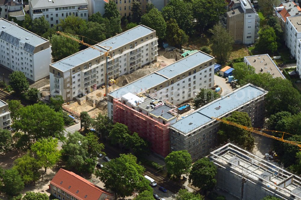 Berlin from above - Construction for the reconstruction and expansion of the old buildings on Stiftsweg in the district Pankow in Berlin, Germany