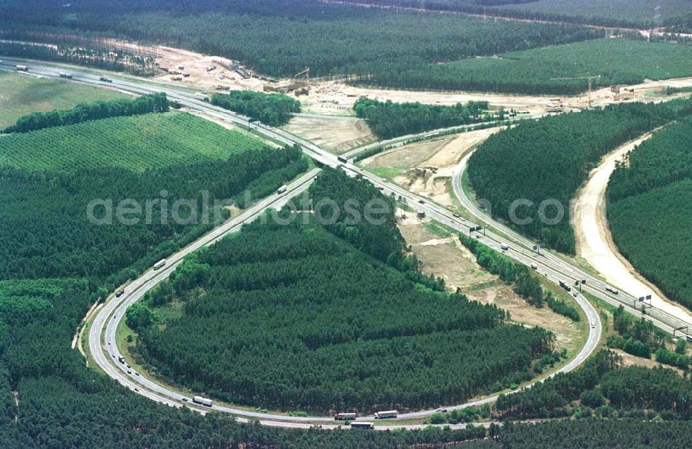 Aerial image Werder / Havel - Umbau der Autobahnabfahrt Werder