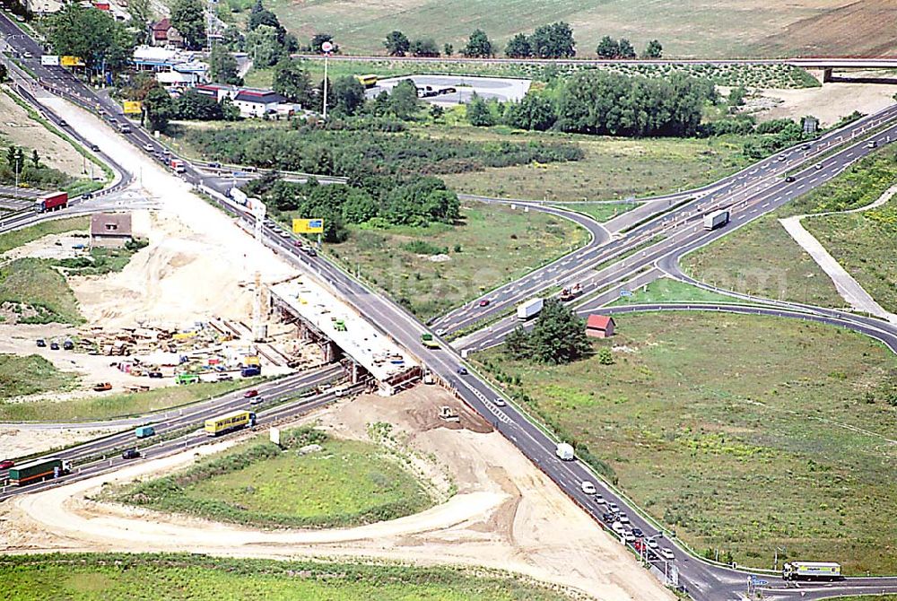 Berlin/Brandenburg from above - Umbau der Autobahnabfart Vogelsdorf am östlichen Berliner Ring. Ort: Berlin/Brandenburg