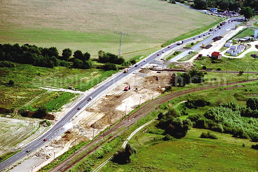 Aerial image Berlin/Brandenburg - Umbau der Autobahnabfart Vogelsdorf am östlichen Berliner Ring. Ort: Berlin/Brandenburg