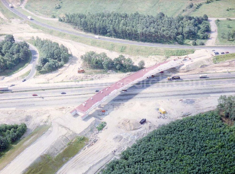 Aerial photograph Schönefeld / Brandenburg - Umbau des Autobahndreiecks Schönefeld am Berliner Ring in Brandenburg.