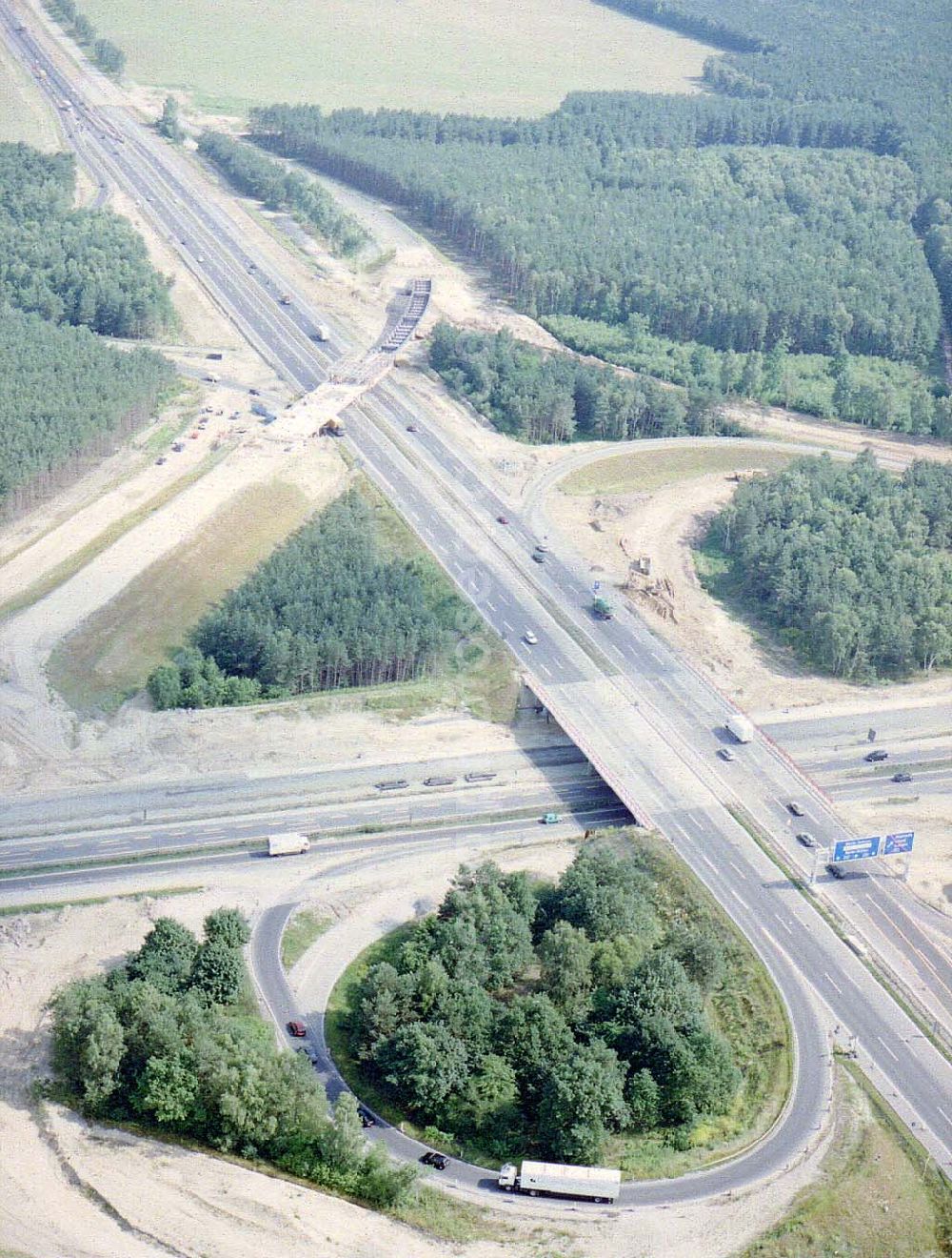 Schönefeld / Brandenburg from above - Umbau des Autobahndreiecks Schönefeld am Berliner Ring in Brandenburg.