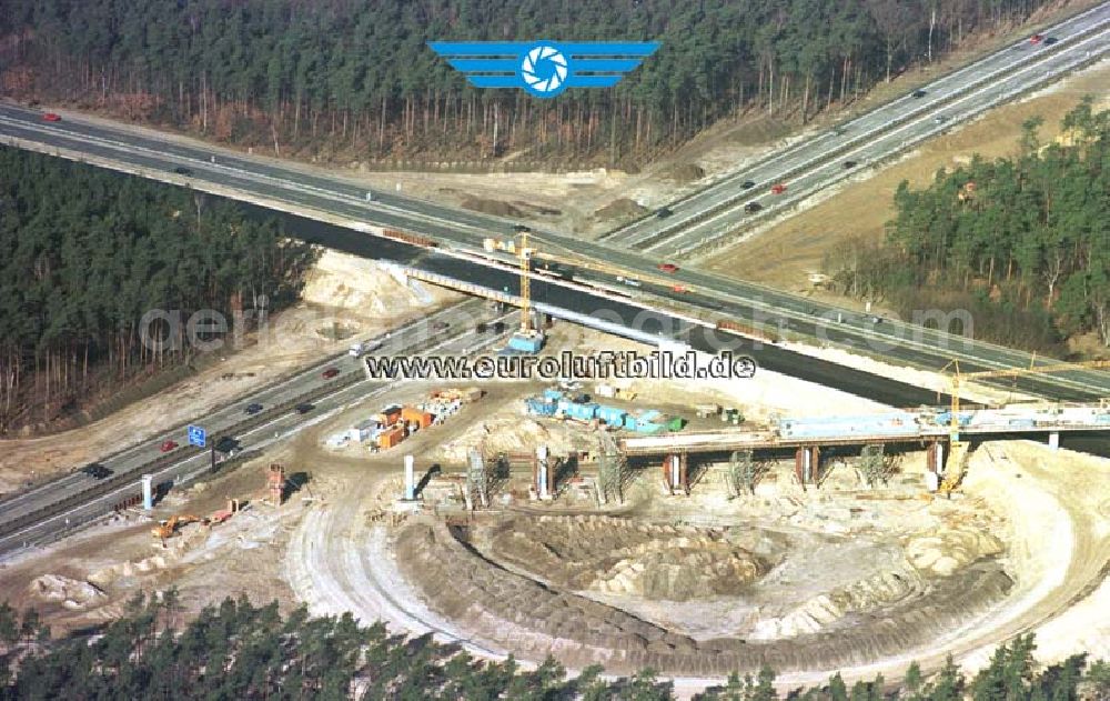 Potsdam Drewitz from above - Umbau des Autobahnkreuzes Drewitz - Babelsberg