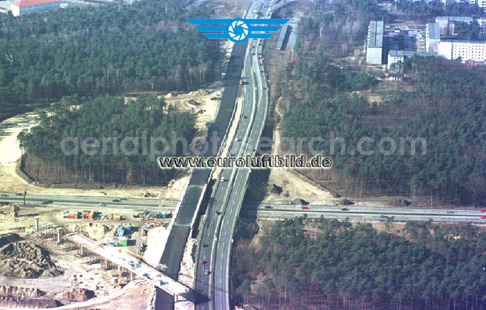 Aerial photograph Potsdam Drewitz - Umbau des Autobahnkreuzes Drewitz - Babelsberg