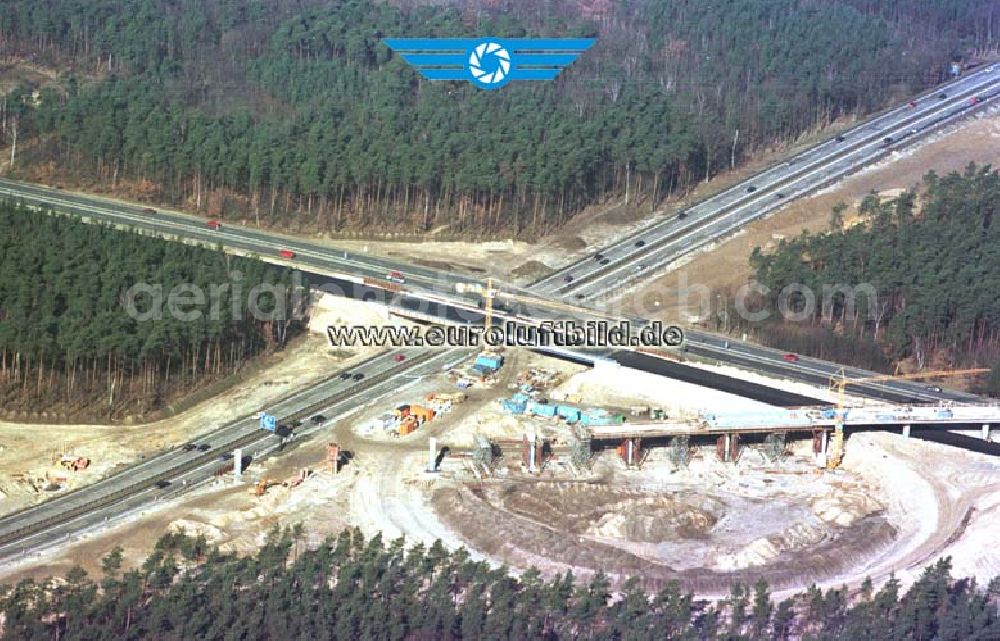 Potsdam Drewitz from above - Umbau des Autobahnkreuzes Drewitz - Babelsberg