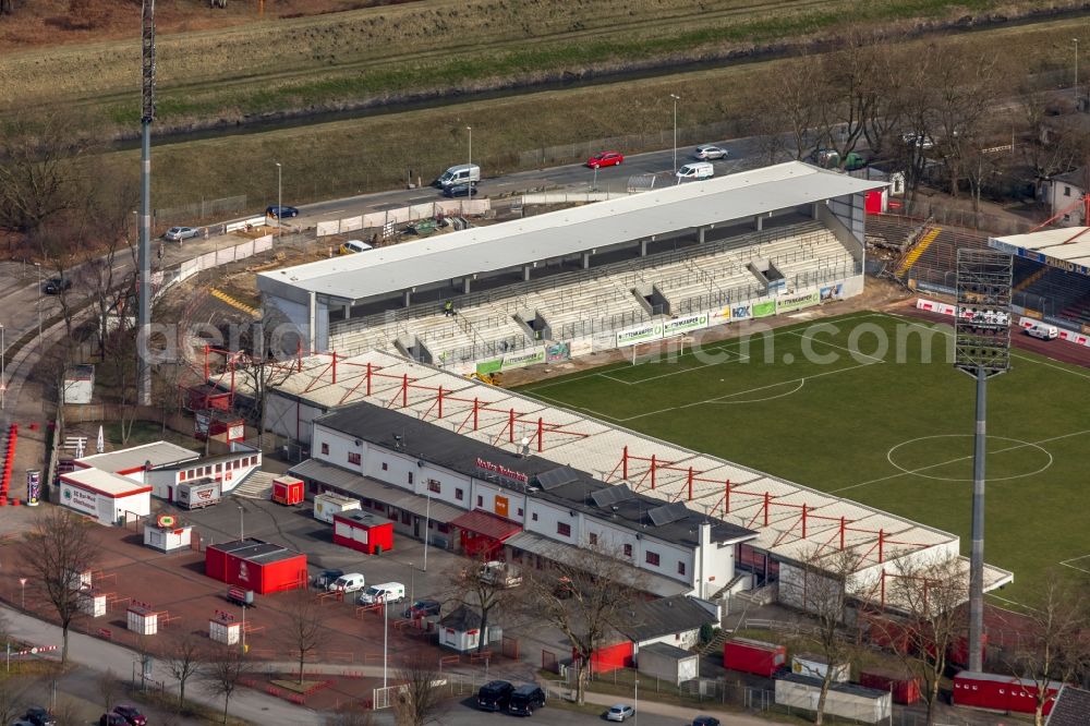 Aerial photograph Oberhausen - Extension and conversion site on the sports ground of the stadium Niederrhein in Oberhausen in the state North Rhine-Westphalia, Germany