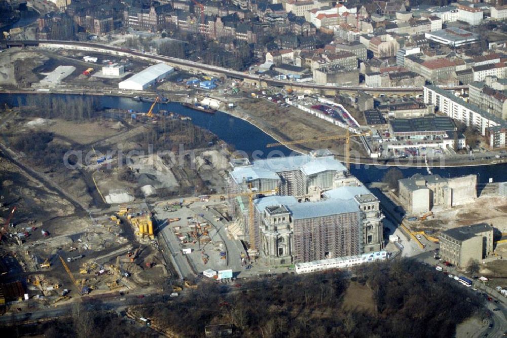 Berlin / Tiergarten from above - Umbau des Berliner Reichstages 1995