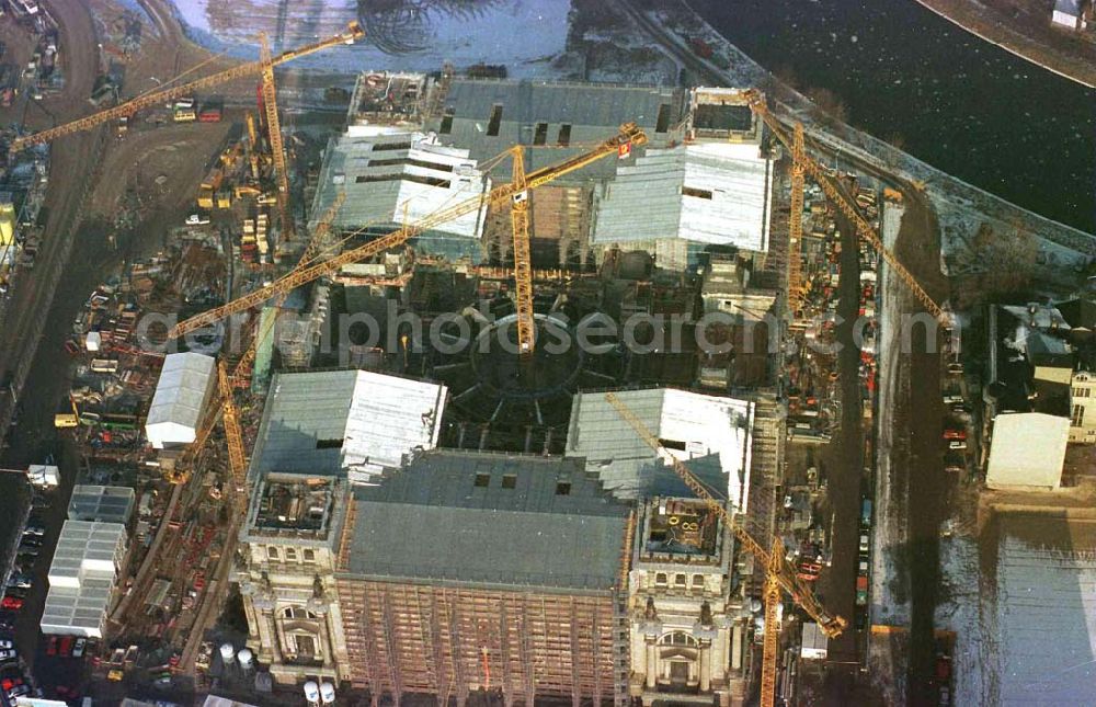 Aerial photograph Berlin - Umbau des Berliner Reichstages