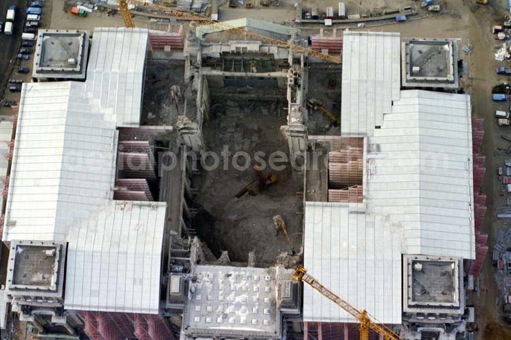 Berlin - TIERGARTEN from the bird's eye view: Umbau des Berliner Reichstages in Berlin-Tiergarten. 1995