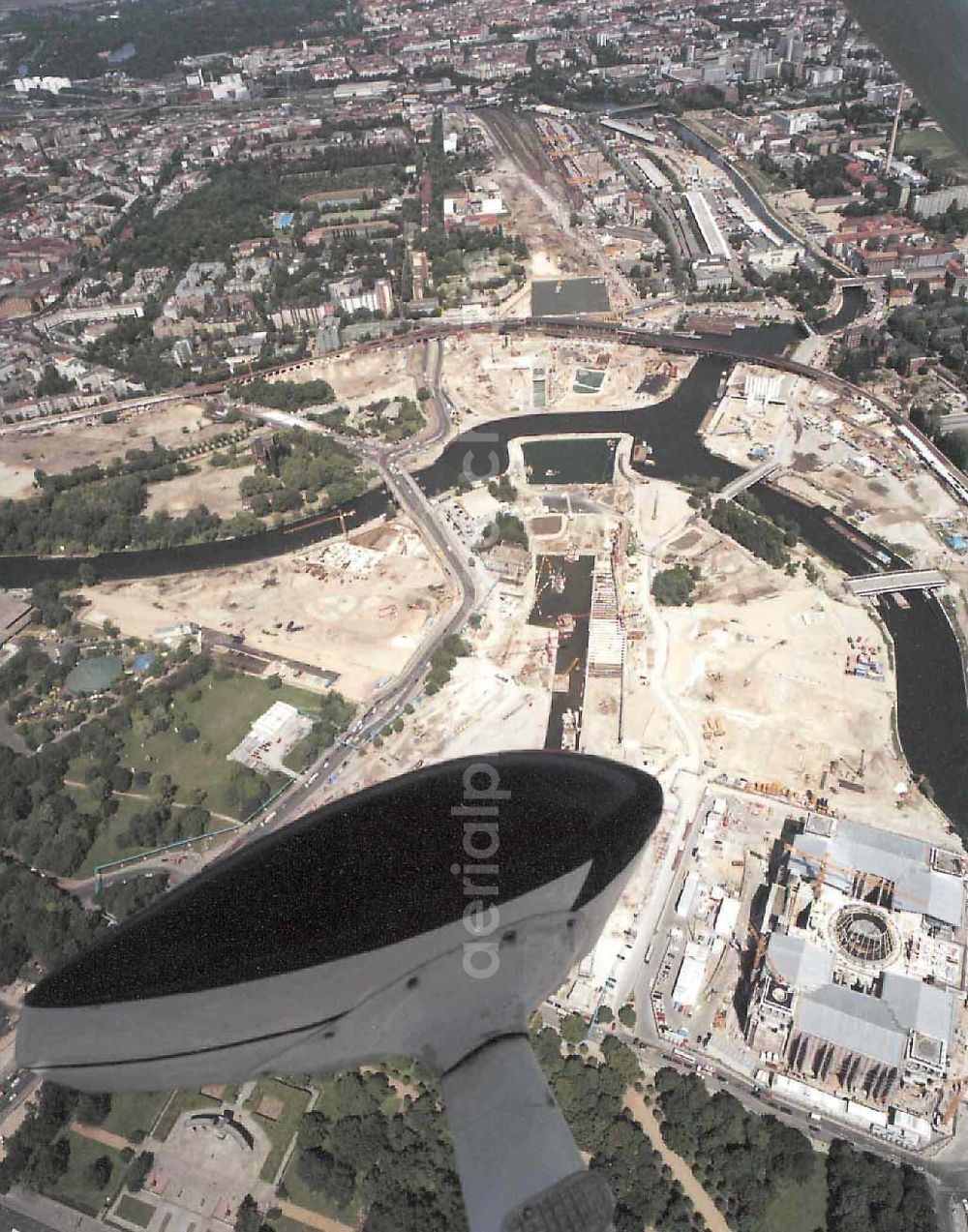 Aerial photograph Berlin - Tiergarten - Umbau des Berliner Reichstages und des Spreebogens