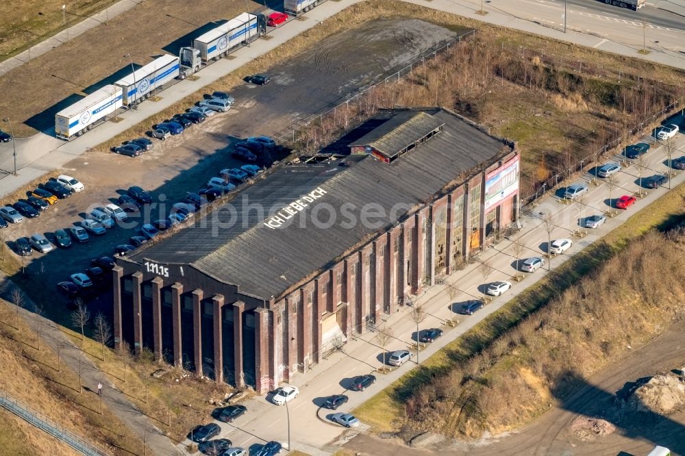 Aerial image Dortmund - Construction site for reconstruction and modernization and renovation of an office and commercial building Phoenix-Arcaden on Antonio-Segni-Strasse in the district Phoenix-West in Dortmund in the state North Rhine-Westphalia, Germany