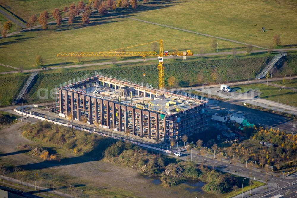 Aerial photograph Dortmund - Construction site for reconstruction and modernization and renovation of an office and commercial building Phoenix-Arcaden on Antonio-Segni-Strasse in the district Phoenix-West in Dortmund in the state North Rhine-Westphalia, Germany