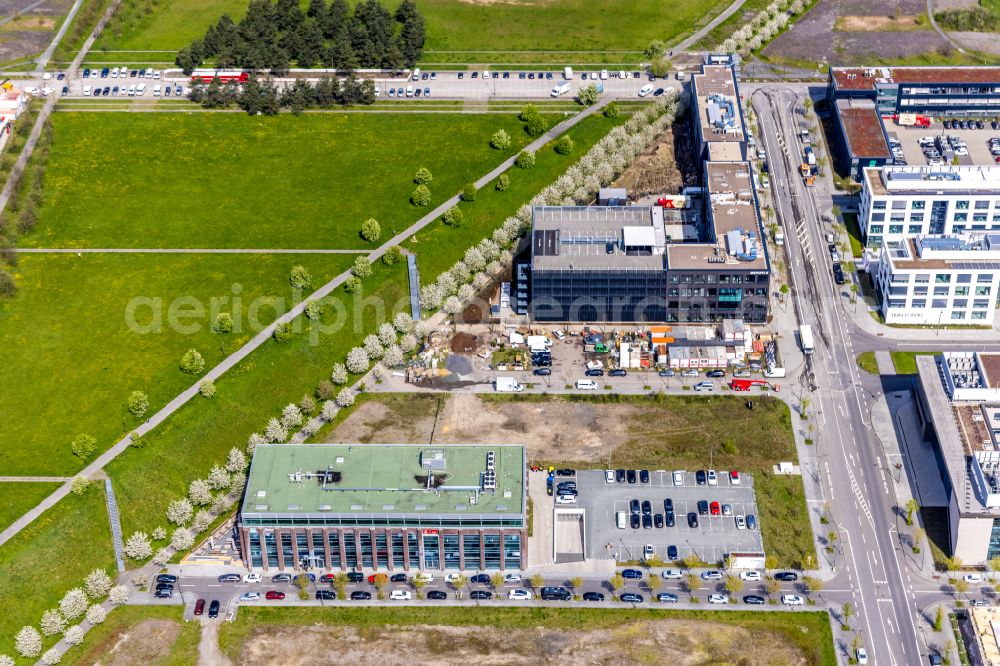 Aerial photograph Dortmund - Construction site for reconstruction and modernization and renovation of an office and commercial building Phoenix-Arcaden on Antonio-Segni-Strasse in the district Phoenix-West in Dortmund at Ruhrgebiet in the state North Rhine-Westphalia, Germany