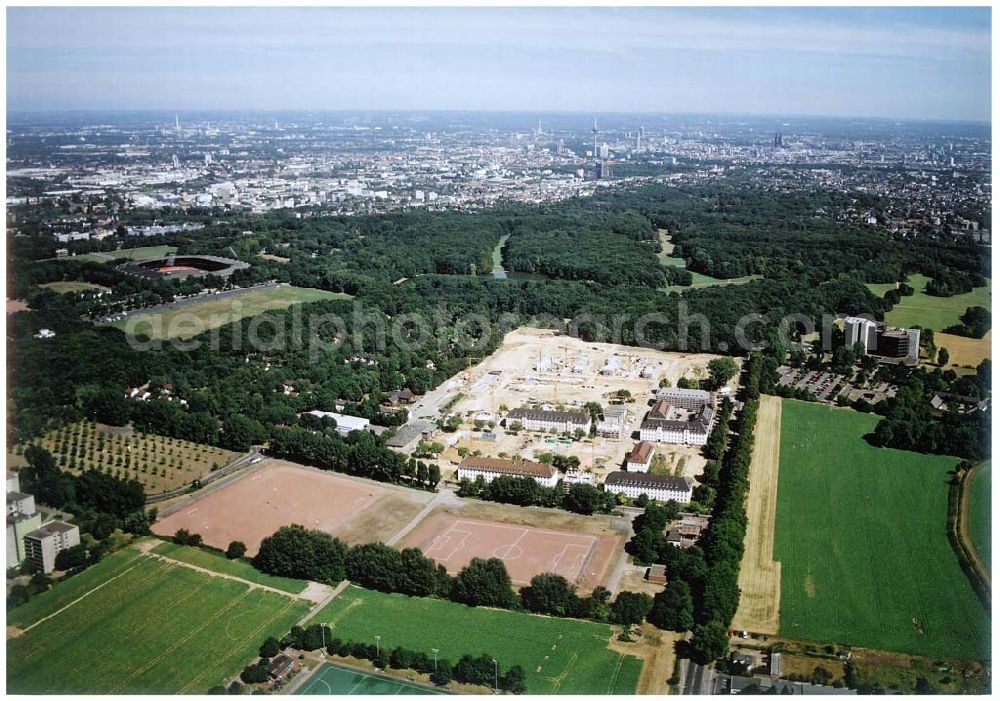 Köln - Junkersdorf from the bird's eye view: Umbau der ehem. belgischen Garnision Köln - Junkersdorf zum Stadtwaldviertel Junkersdorf.