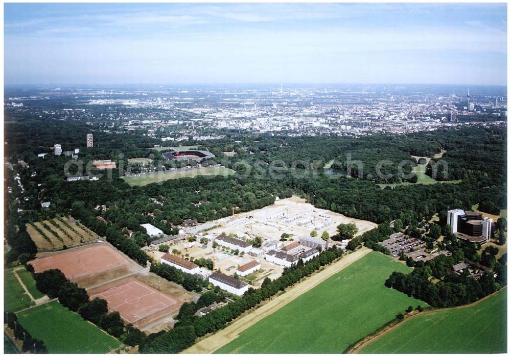 Aerial image Köln - Junkersdorf - Umbau der ehem. belgischen Garnision Köln - Junkersdorf zum Stadtwaldviertel Junkersdorf.