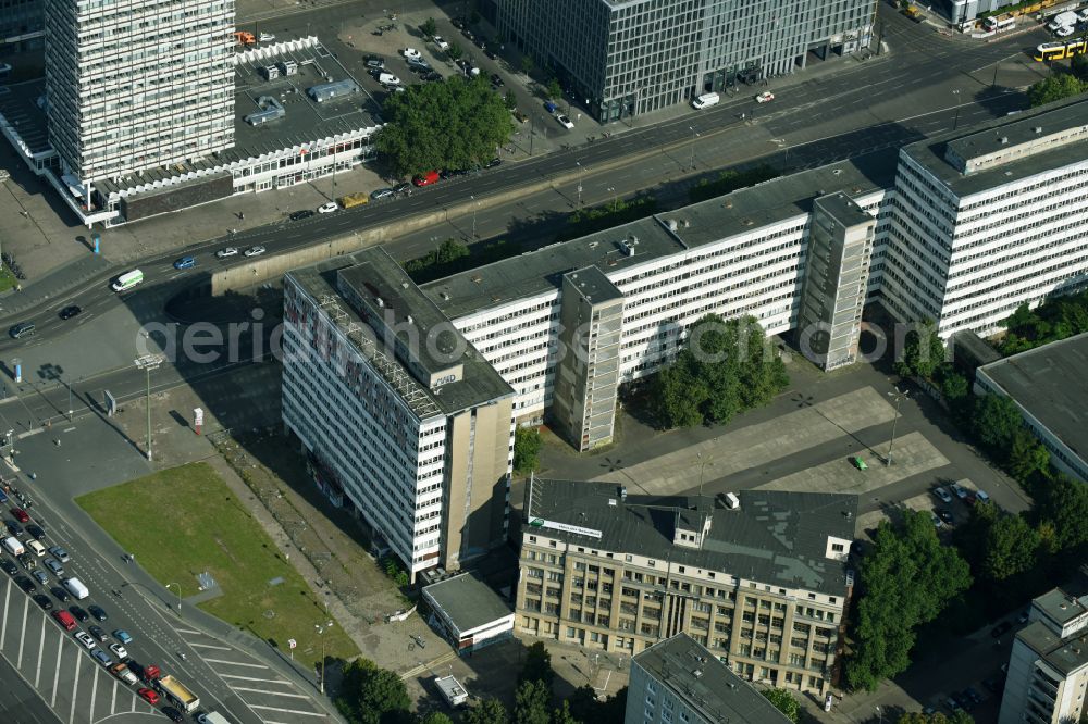 Aerial photograph Berlin - Construction site former office building and commercial building Haus der Statistics on Otto-Braun-Strasse in the Mitte district in Berlin, Germany