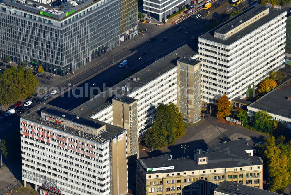 Aerial image Berlin - Construction site former office building and commercial building Haus der Statistics on Otto-Braun-Strasse in the Mitte district in Berlin, Germany