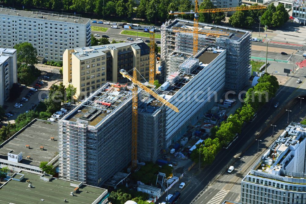 Berlin from the bird's eye view: Construction site former office building and commercial building Haus der Statistics on Otto-Braun-Strasse in the Mitte district in Berlin, Germany