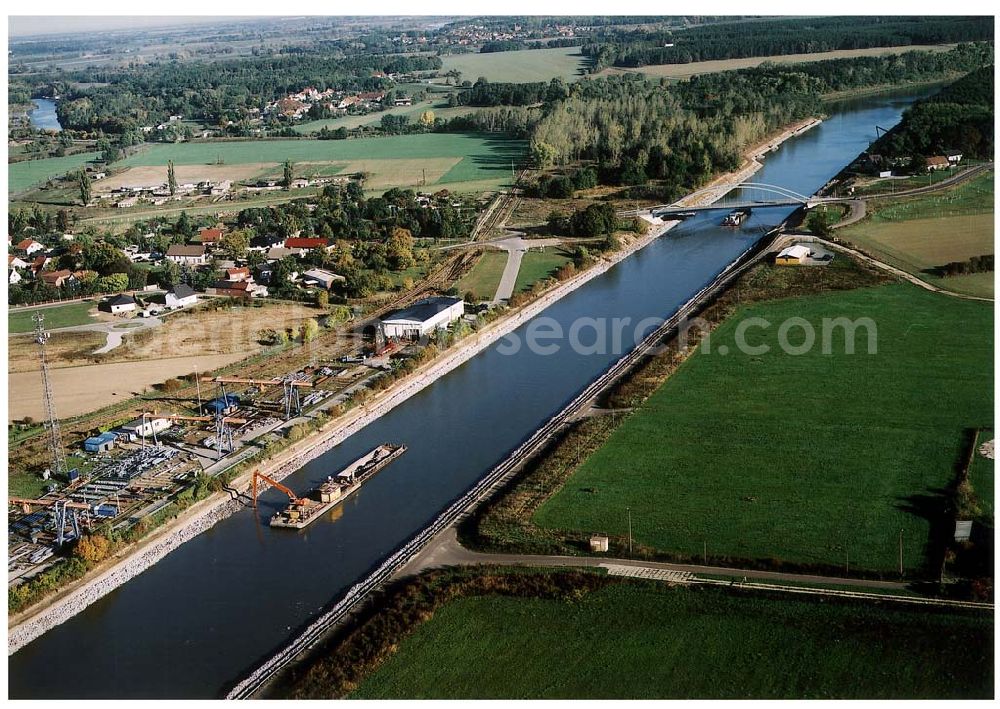 Aerial image Parey / Sachsen-Anhalt - Umbau des Elbe-Havel-Kanales bei Parey in Sachsen-Anhalt.