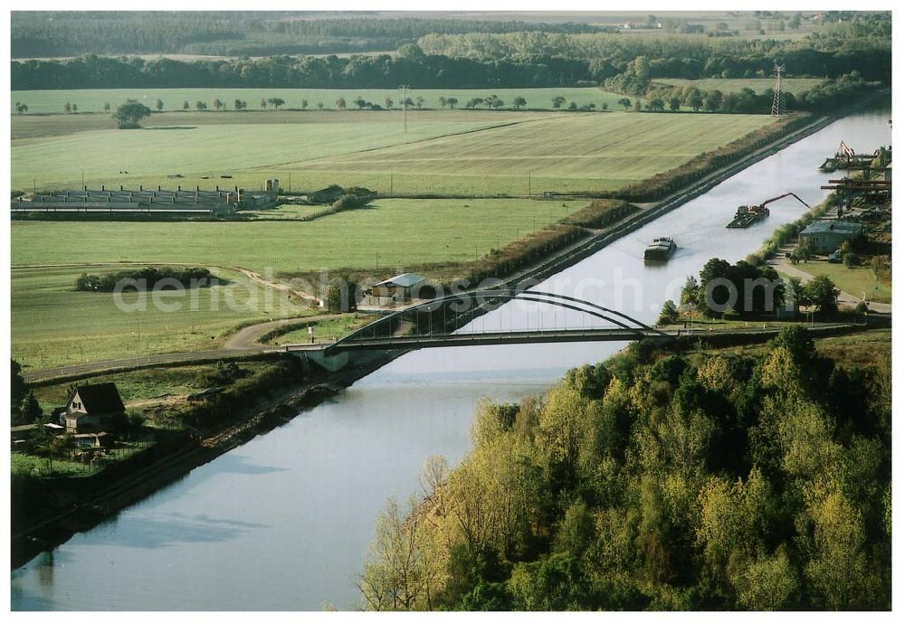 Parey / Sachsen-Anhalt from above - Umbau des Elbe-Havel-Kanales bei Parey in Sachsen-Anhalt.