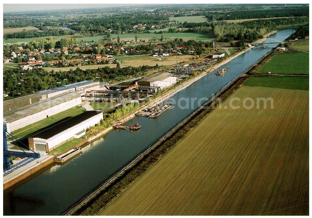 Aerial photograph Parey / Sachsen-Anhalt - Umbau des Elbe-Havel-Kanales bei Parey in Sachsen-Anhalt.