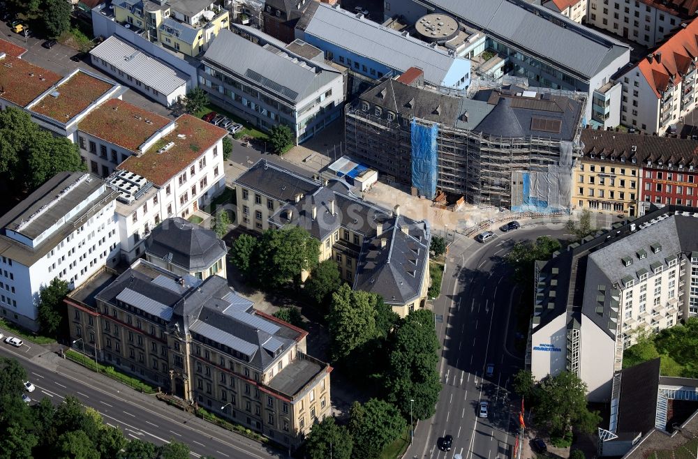 Aerial photograph Würzburg - Extension of the building complex of the Dental Clinic of the University of Würzburg in Bavaria