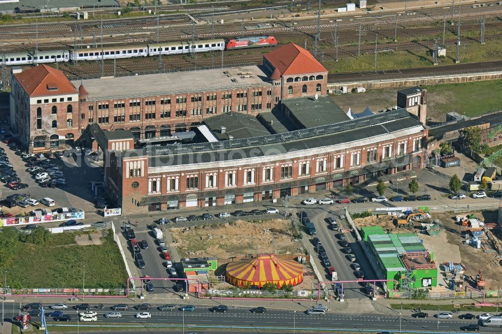 Aerial image Berlin - Remodeling of the building complex Postbahnhof in Berlin - Friedrichshain