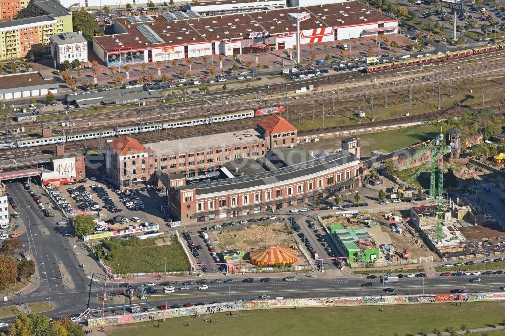 Aerial photograph Berlin - Remodeling of the building complex Postbahnhof in Berlin - Friedrichshain