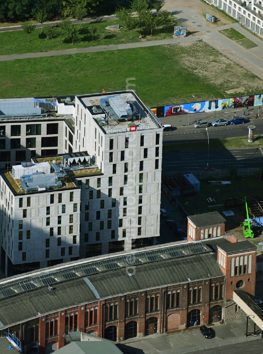 Berlin from the bird's eye view: Remodeling of the building complex Postbahnhof in Berlin - Friedrichshain