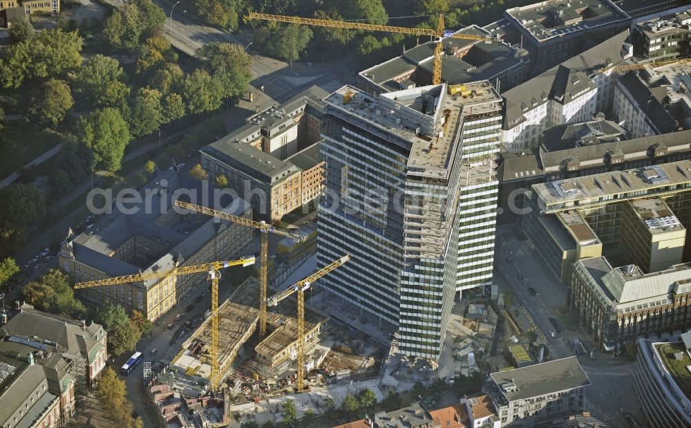 Hamburg from above - Construction site of high-rise ensemble of Emporio-Hochhaus in the district Neustadt in Hamburg, Germany